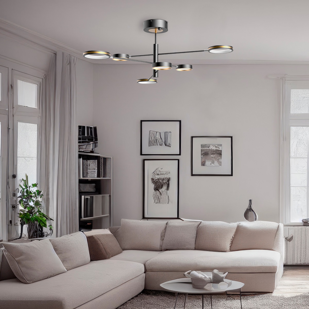 Умная люстра, Yeelight-C2103Arowana-Chandelier-6head, YLDL030